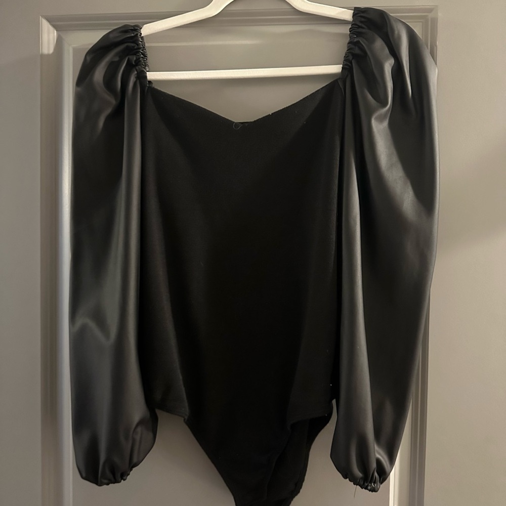 Faux Leather Bodysuit